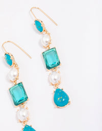 Gold Fleck Stone Drop Earrings - link has visual effect only