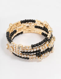 Black & Gold Wrapped Diamante Bracelet - link has visual effect only