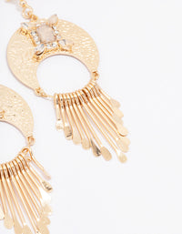 Gold Diamante Star Long Drop Earrings - link has visual effect only