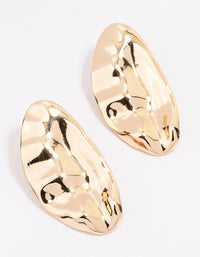 Gold Smooth Oval Drop Earrings - link has visual effect only