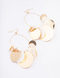 Gold Disc Drop Earrings - link has visual effect only