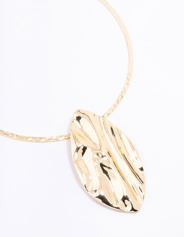 Gold Oval Statement Necklace