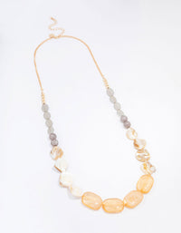 Gold Marble Beaded Statement Necklace - link has visual effect only