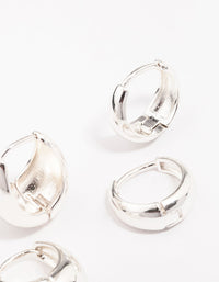 Silver Plated Bubble Huggie Earring Pack - link has visual effect only