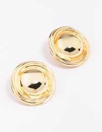 Gold Plated Large Round Twisted Stud Earrings - link has visual effect only