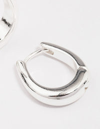 Silver Plated Gradual Small Huggie Hoop Earrings - link has visual effect only