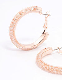 Rose Gold Wire Medium Hoop Earrings - link has visual effect only