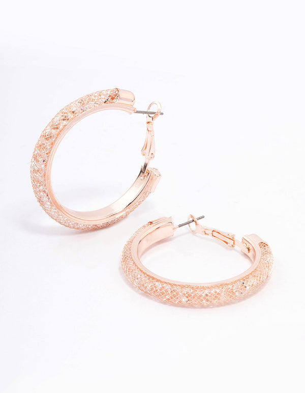 Rose Gold Wire Medium Hoop Earrings