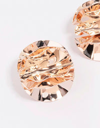 Rose Gold Flower Curve Statement Stud Earrings - link has visual effect only