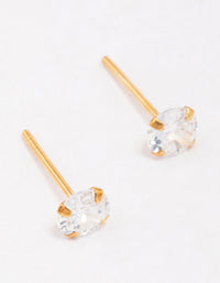 Gold Plated Sterling Silver Cubic Zirconia Stud Earrings - link has visual effect only