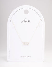 Silver Plated 555 Angel Number Cubic Zirconia Chain Necklace - link has visual effect only