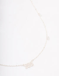 Silver Plated 888 Angel Number Cubic Zirconia Chain Necklace - link has visual effect only