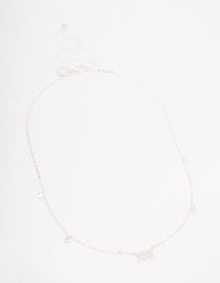 Silver Plated 888 Angel Number Cubic Zirconia Chain Necklace - link has visual effect only