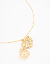 Gold Plated Heart Locket Cubic Zirconia Pendant Necklace - link has visual effect only