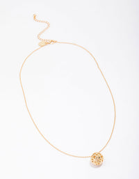 Gold Plated Sphere Pendant Necklace - link has visual effect only