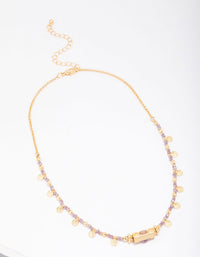 Gold Plated Semi-Precious Barrel Necklace - link has visual effect only