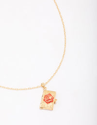 Gold Plated Rose Locket Pendant Necklace - link has visual effect only