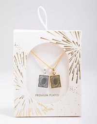 Gold & Silver Plated Locket Pendant Necklace Pack - link has visual effect only