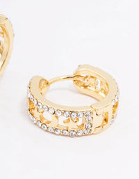 Gold Plated Celestial Cut Hoop Earrings - link has visual effect only