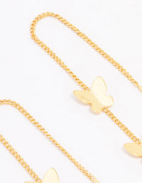 Gold Plated Butterfly Station Drop Earrings - link has visual effect only