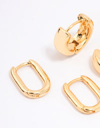 Gold Plated Basic Huggie Hoop Earring 6-Pack - link has visual effect only