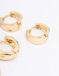 Gold Plated Basic Huggie Hoop Earring 6-Pack - link has visual effect only