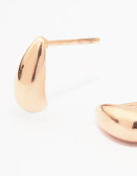 Rose Gold Plated Surgical Steel Mini Puffy Stud Earrings - link has visual effect only