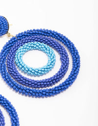 Blue Beaded Circular Drop Earrings - link has visual effect only