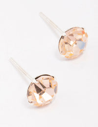 Sterling Silver Blush Czech Crystal Stud Earrings - link has visual effect only