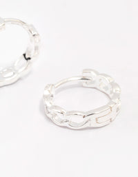 Sterling Silver Textured Huggie Hoop Earrings - link has visual effect only