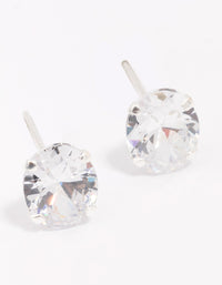 Sterling Silver Cubic Zirconia Large Oval Stud Earrings - link has visual effect only