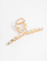 Gold Plated Diamante & Pearl Twisted Claw Clip - link has visual effect only