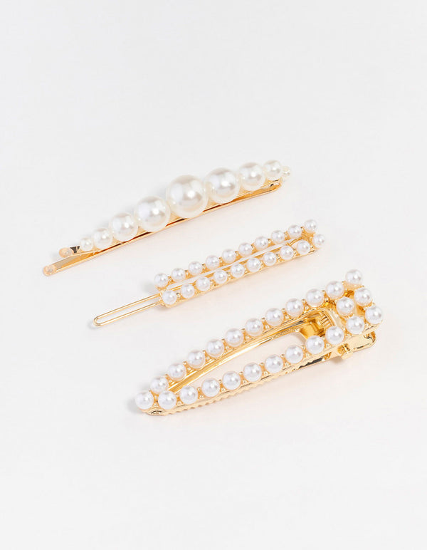 Beaded Pearl Clips 3-Pack