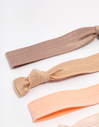 Flat Knitted Fabric Hair Ties 5-Pack - link has visual effect only