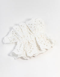 Broderie Fabric Anglaise Scrunchie - link has visual effect only