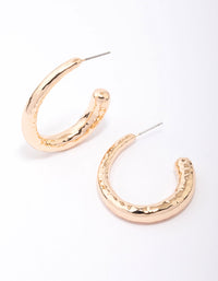 Gold Molten Organic Hoop Earrings - link has visual effect only