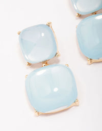 Blue Puffy Stone Drop Earrings - link has visual effect only