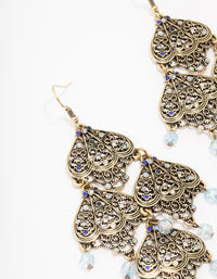 Antique Gold Filigree Beaded Drop Earrings - link has visual effect only