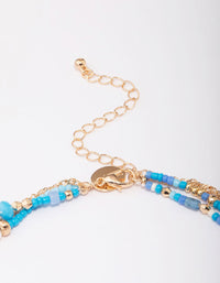 Blue Bead & Pearl Layered Choker - link has visual effect only