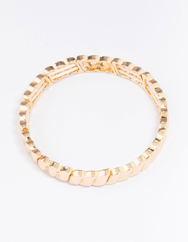 Gold Wave Stretch Bracelet