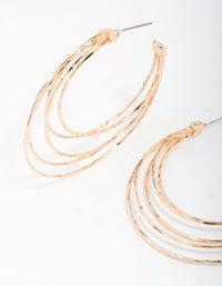 Gold Multi Row Large Hoop Earrings - link has visual effect only