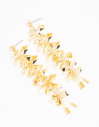 Gold Linear Petal Drop Earrings - link has visual effect only