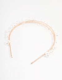 Rose Gold Scattered Pearl Headband - link has visual effect only