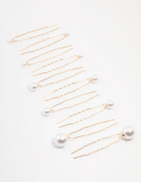 Gold Mixed Pearl Hair Pin Pack - link has visual effect only