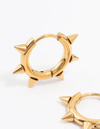 Gold Plated Surgical Steel Classic Spikey Huggie Earrings - link has visual effect only