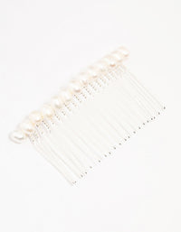 Silver Classic Freshwater Pearl Hair Comb - link has visual effect only