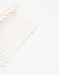 Silver Classic Freshwater Pearl Hair Comb - link has visual effect only