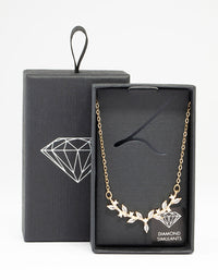 Gold Cubic Zirconia Vine Necklace - link has visual effect only