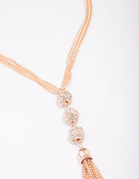 Rose Gold Stone Tassel Necklace - link has visual effect only