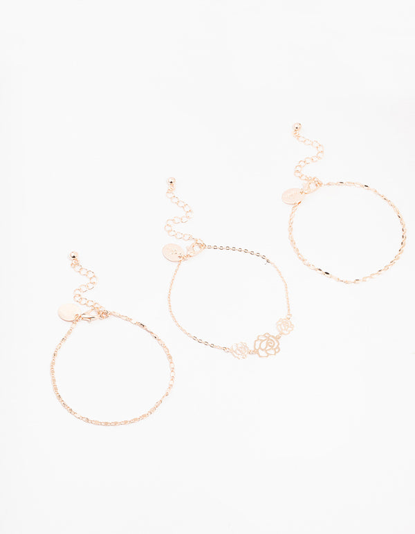 Rose Gold Bracelet 3-Pack